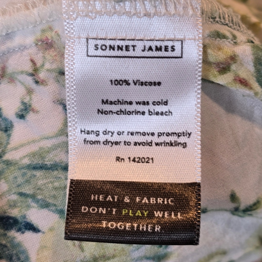 Sonnet James Blouse Short Sleeve Button Down Shirt Floral Womens Small - Picture 5 of 6